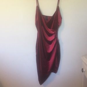 Red velvet dress
